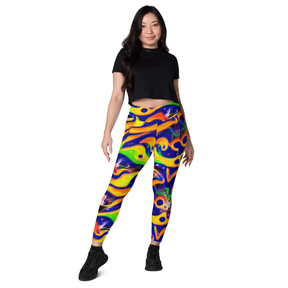 Prismatic Tidalwave on Leggings with Pockets — Front