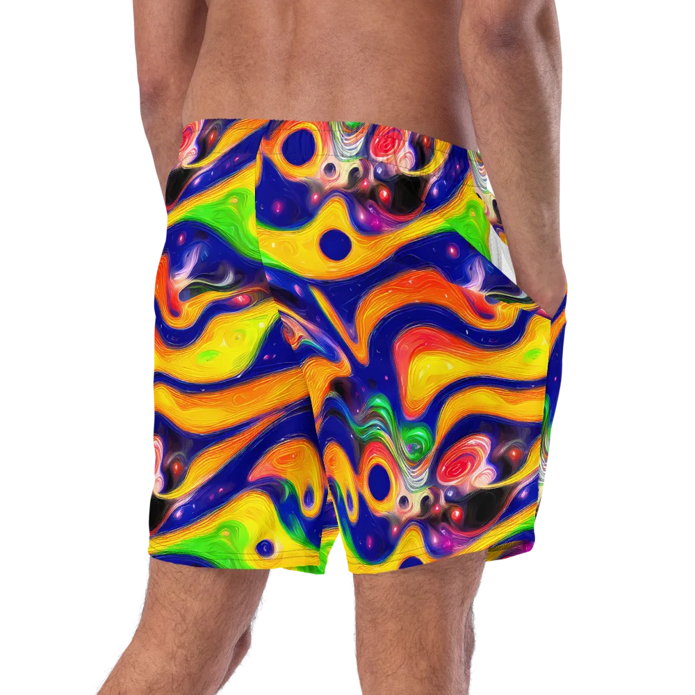 Prismatic Tidalwave on Swim Trunks — Right Back