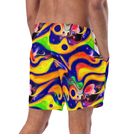 Prismatic Tidalwave on a Swim Trunks
