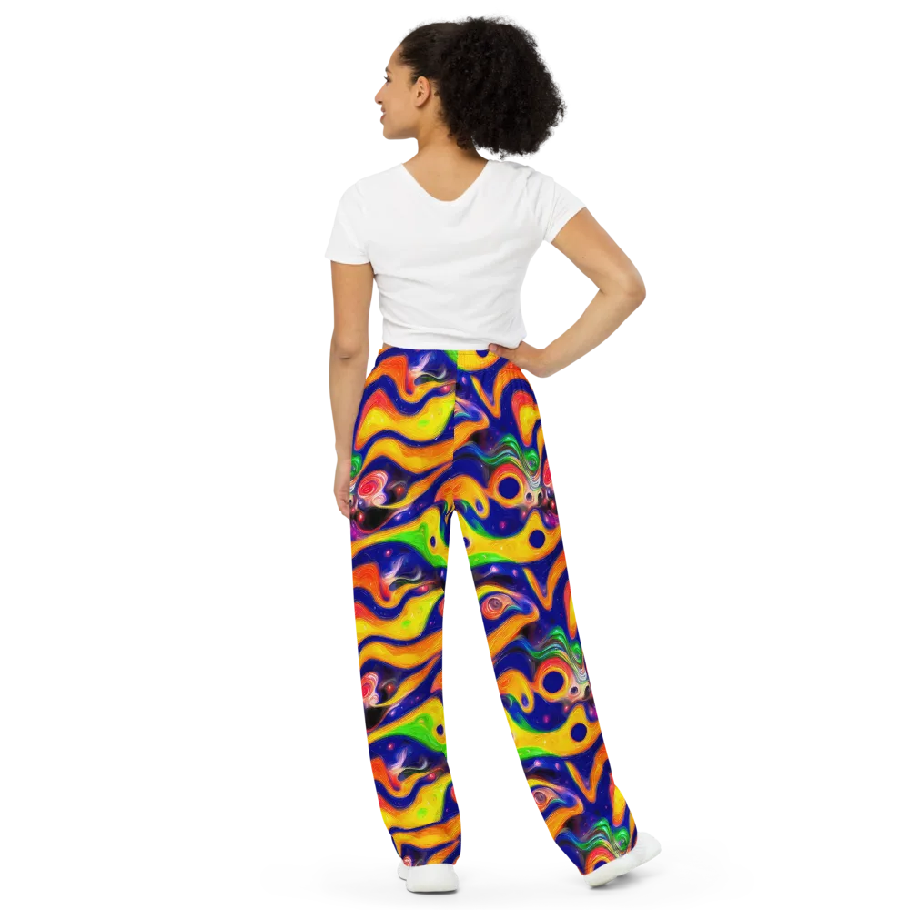 Prismatic Tidalwave on Wide-Leg Pants — Back