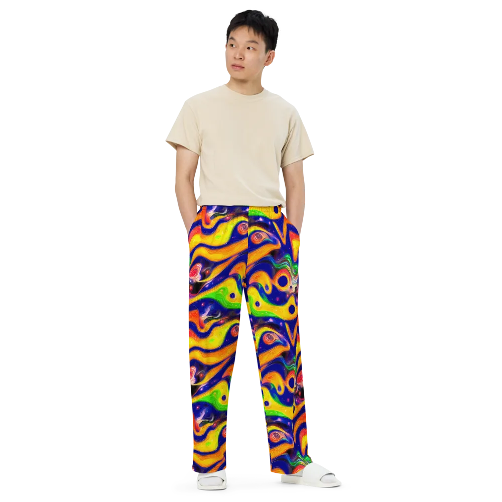 Prismatic Tidalwave on Wide-Leg Pants — Front