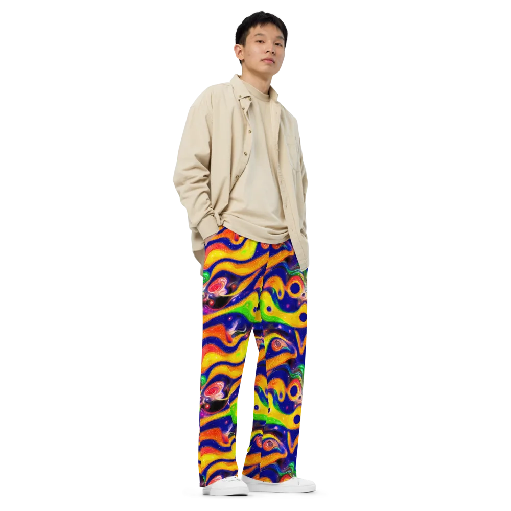 Prismatic Tidalwave on Wide-Leg Pants — Right Front