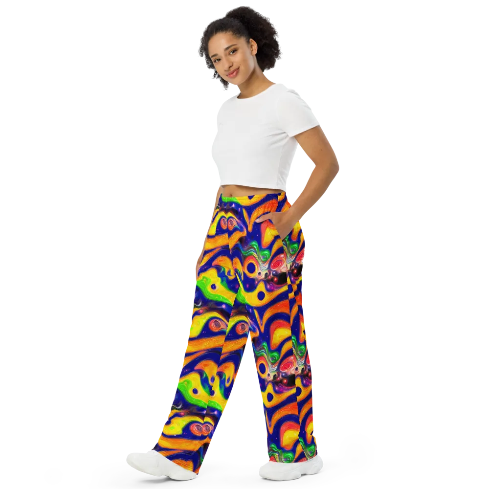 Prismatic Tidalwave on Wide-Leg Pants — Left Front