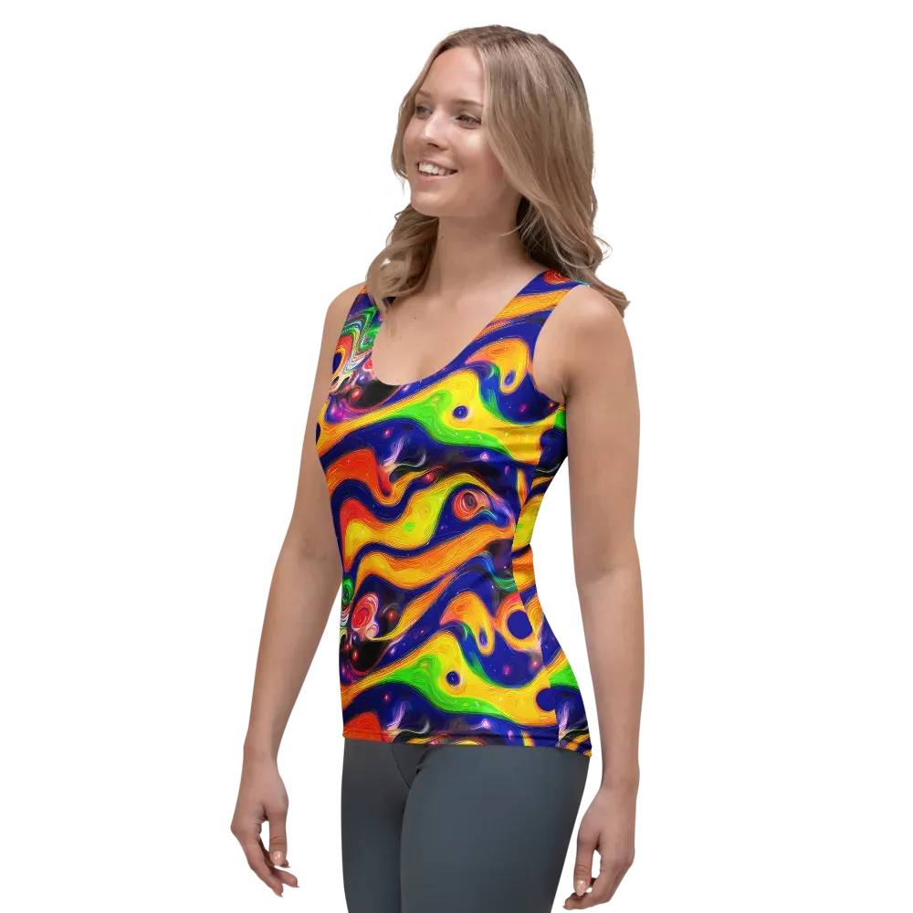 Prismatic Tidalwave on Women's Tank Top — Left Front