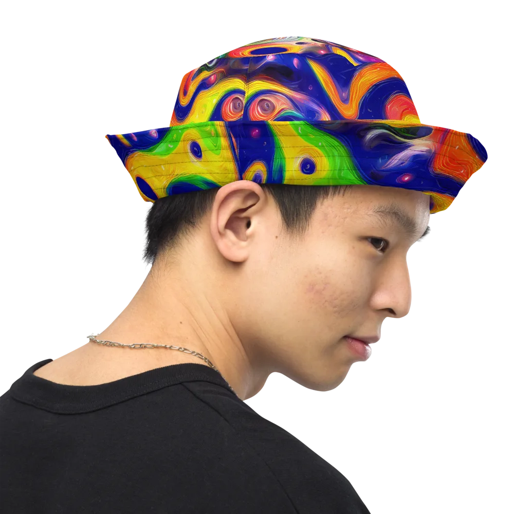Prismatic Tidalwave on Reversible Bucket Hat — Right Outside