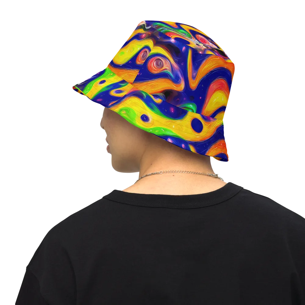 Prismatic Tidalwave on Reversible Bucket Hat — Back Inside