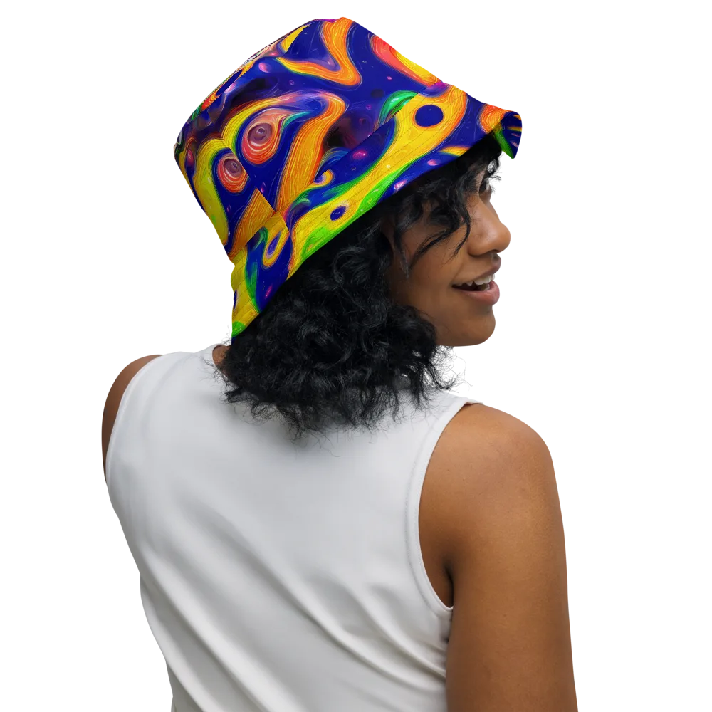 Prismatic Tidalwave on Reversible Bucket Hat — Right Outside