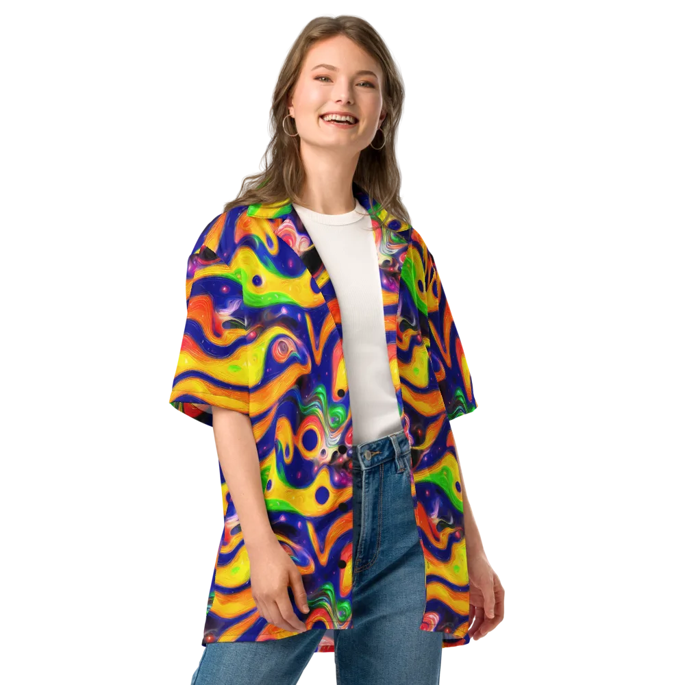 Prismatic Tidalwave on Button Shirt — Front