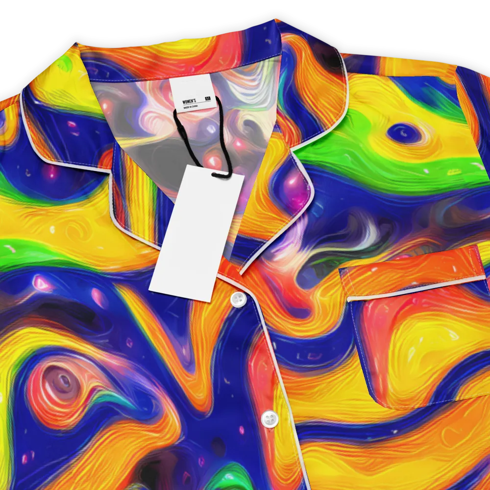 Prismatic Tidalwave on Women's Short Sleeve Pajama Top — Product details