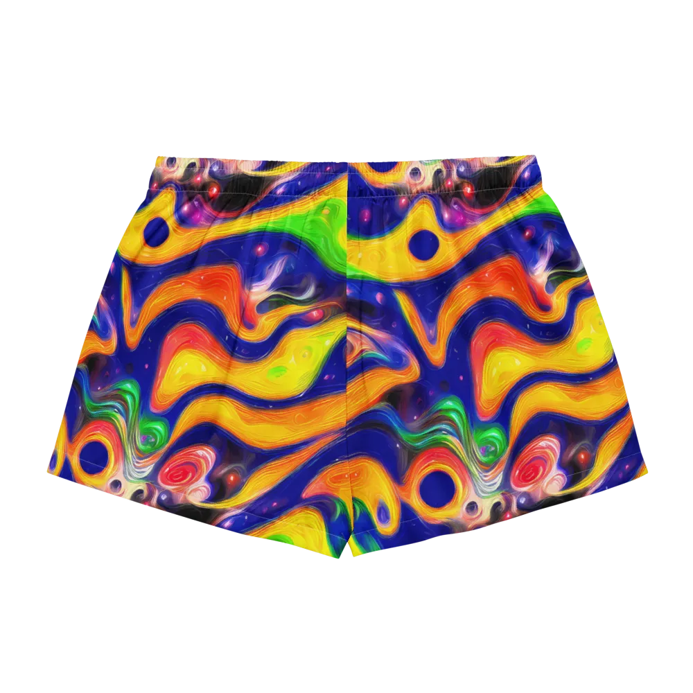 Prismatic Tidalwave on Women's Pajama Shorts — Back