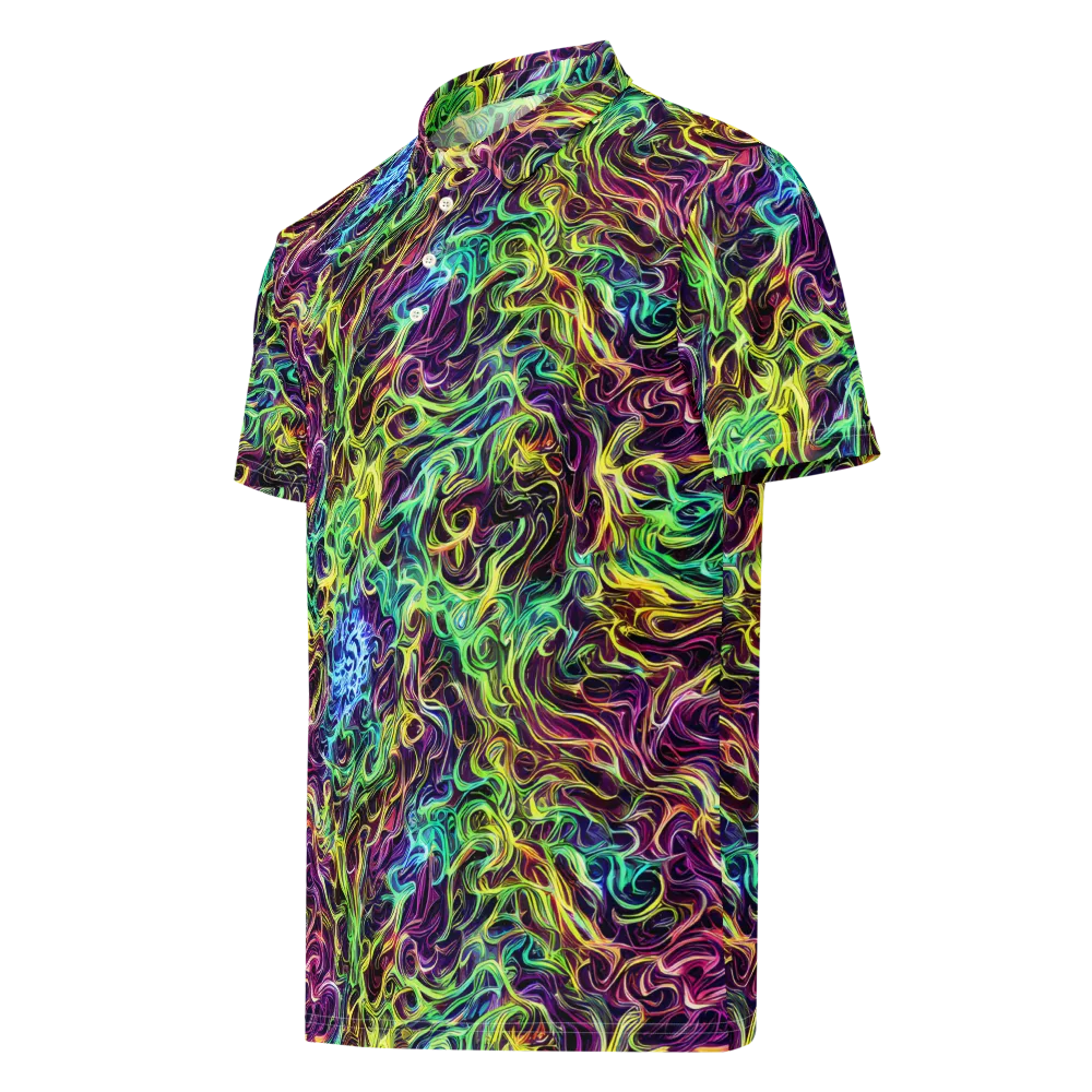 Emberlight Spiral on Men's Slim Fit Polo Shirt — Left Front