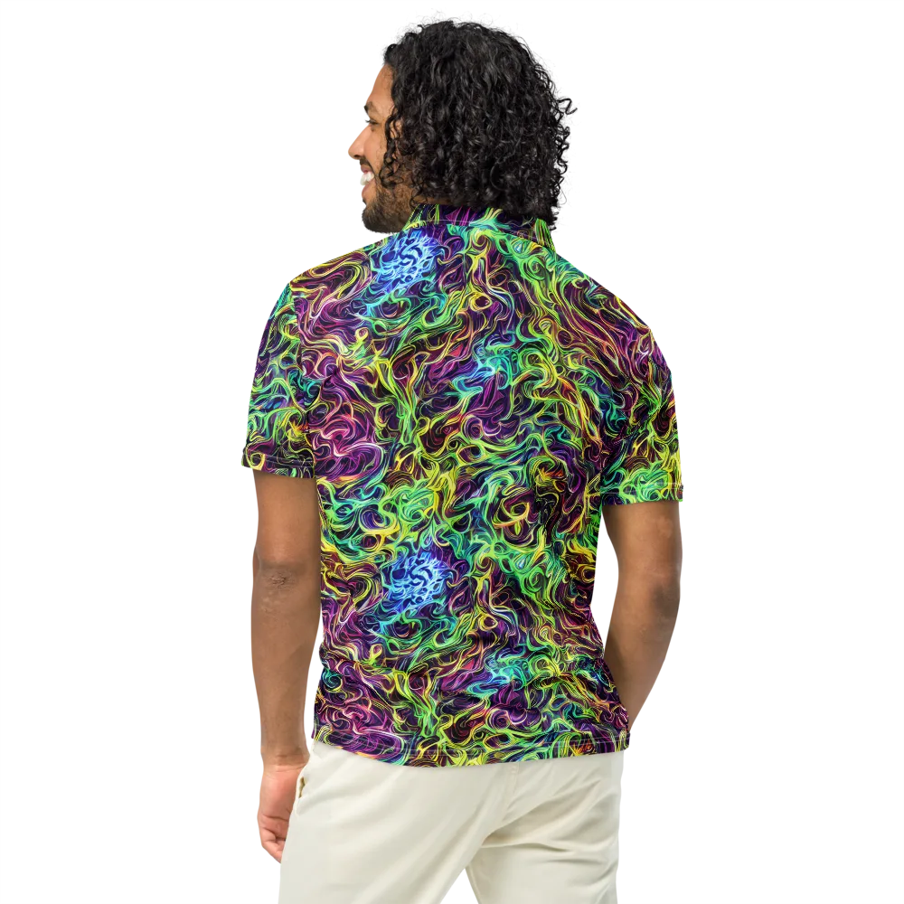 Emberlight Spiral on Men's Slim Fit Polo Shirt — Back