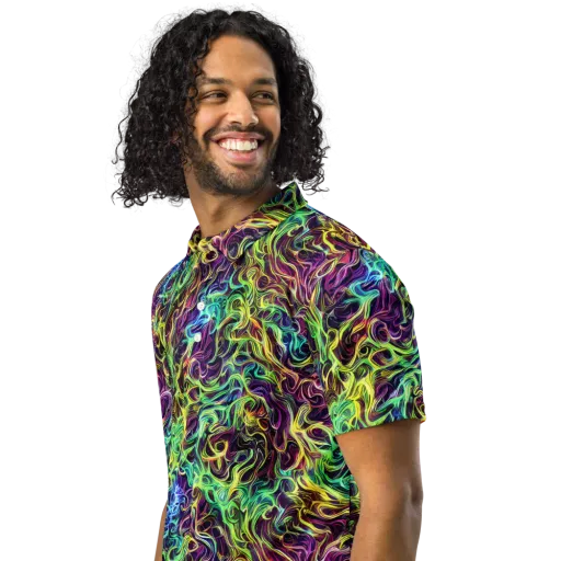 Emberlight Spiral on a Men's Slim Fit Polo Shirt