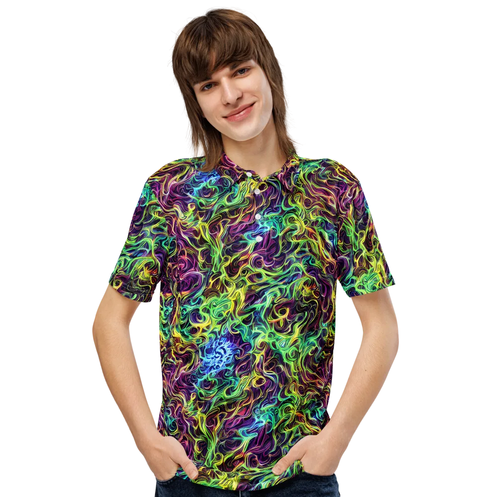 Emberlight Spiral on Men's Slim Fit Polo Shirt — Front