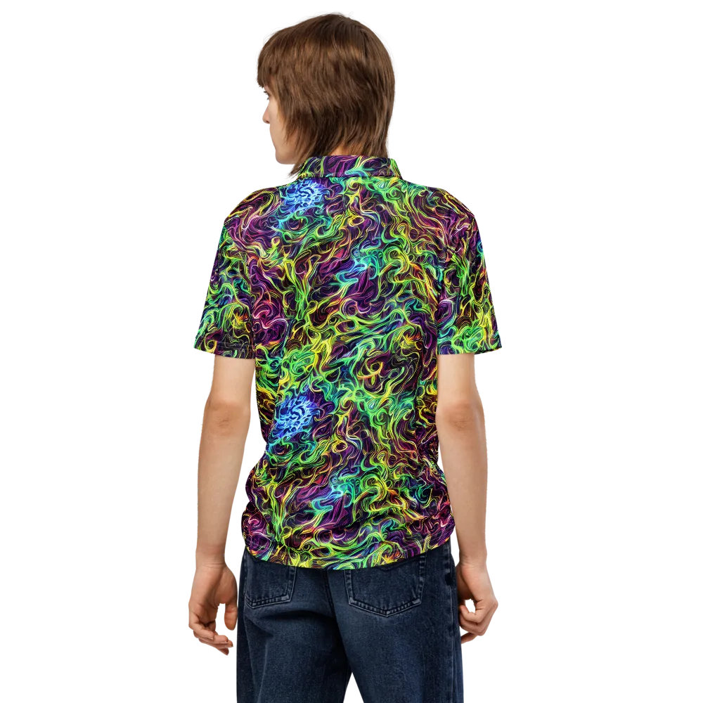 Emberlight Spiral on Men's Slim Fit Polo Shirt — Back