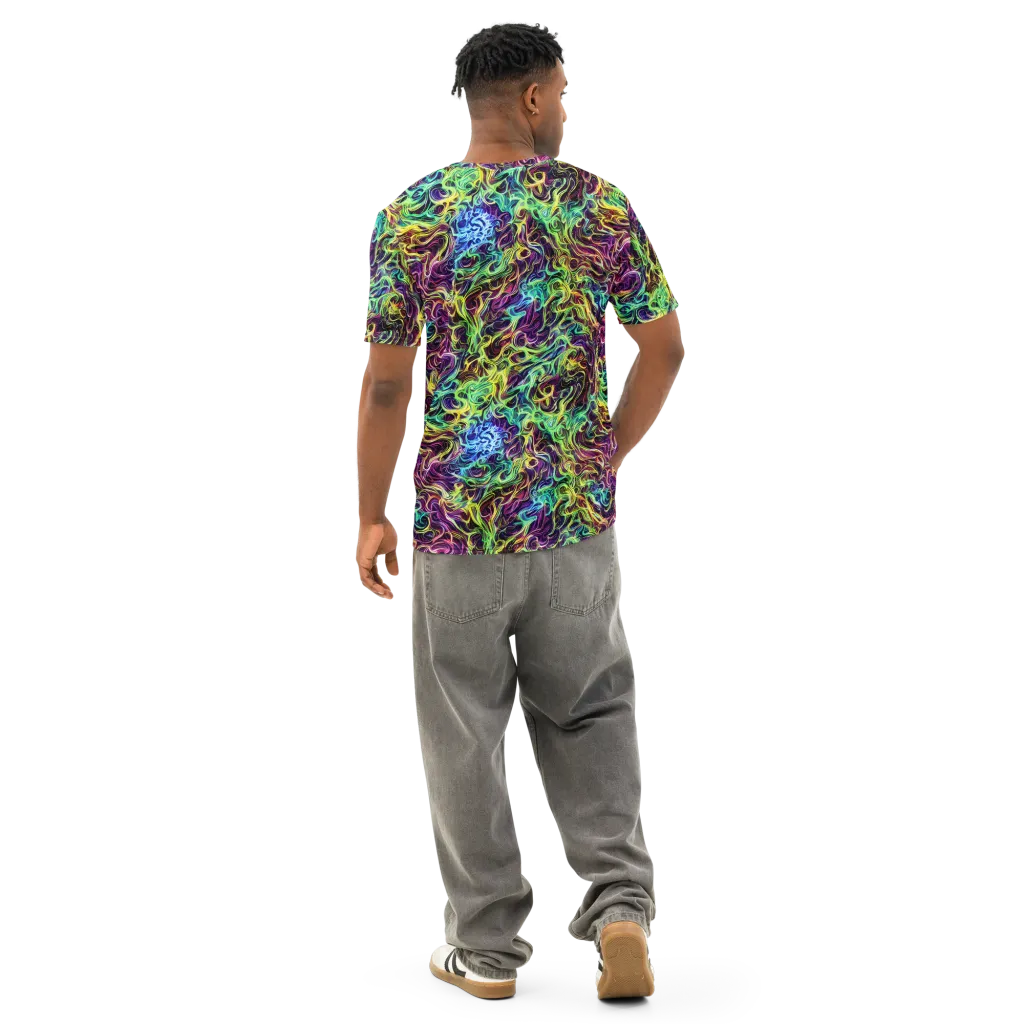 Emberlight Spiral on Men's Cotton Crew Neck T-Shirt — Back