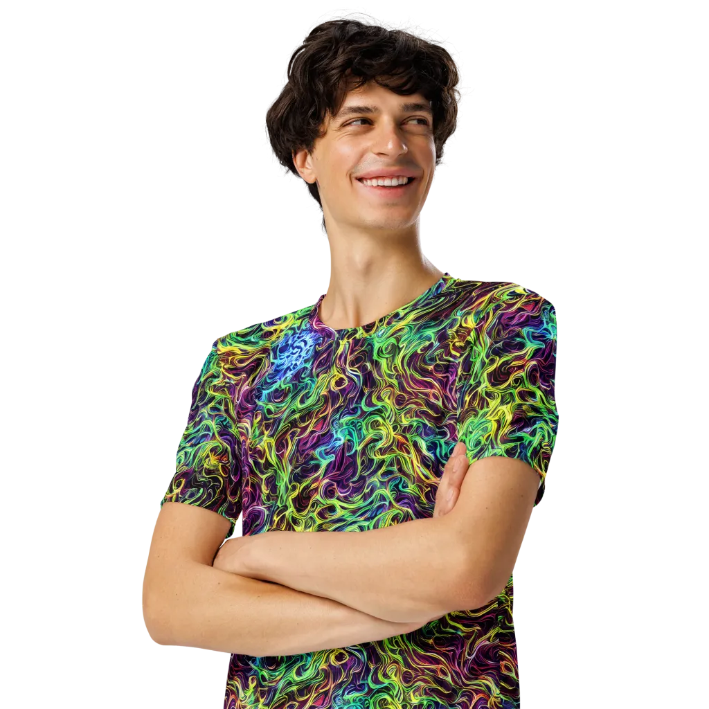 Emberlight Spiral on Men's Crew Neck T-Shirt — Left Front