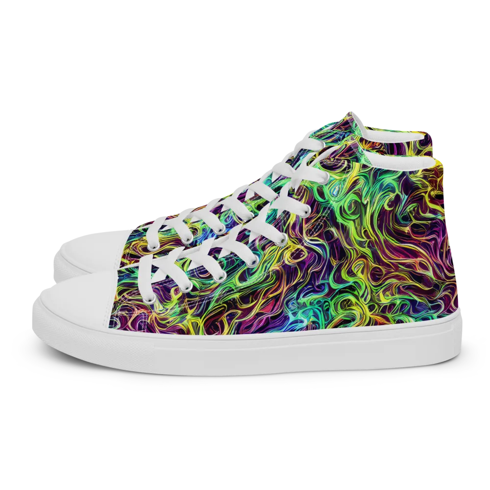 Emberlight Spiral on Men's High Top Canvas Shoes — Left