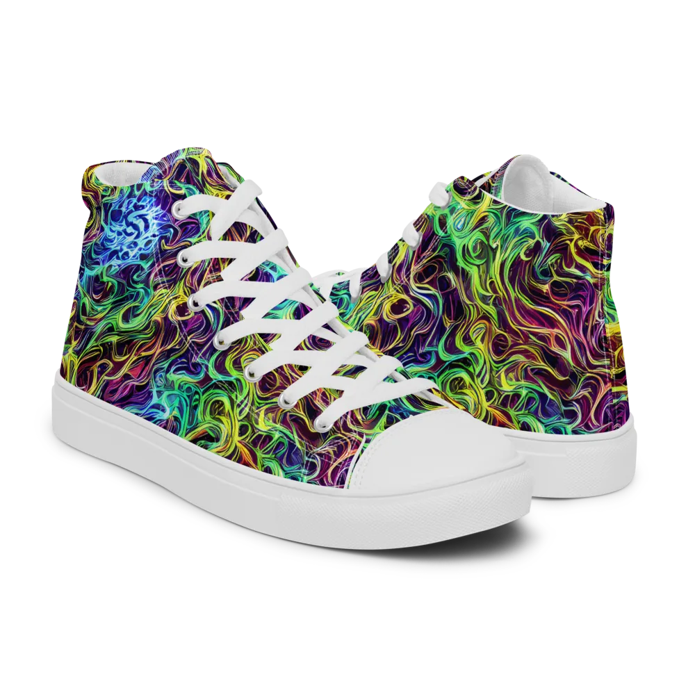 Emberlight Spiral on Men's High Top Canvas Shoes — Right