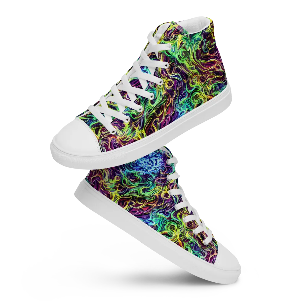 Emberlight Spiral on Men's High Top Canvas Shoes — Front