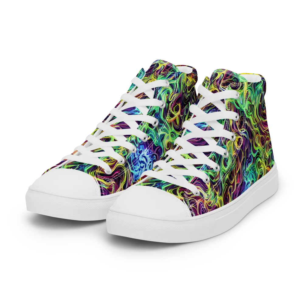Emberlight Spiral on Women's High Top Canvas Shoes — Left Front