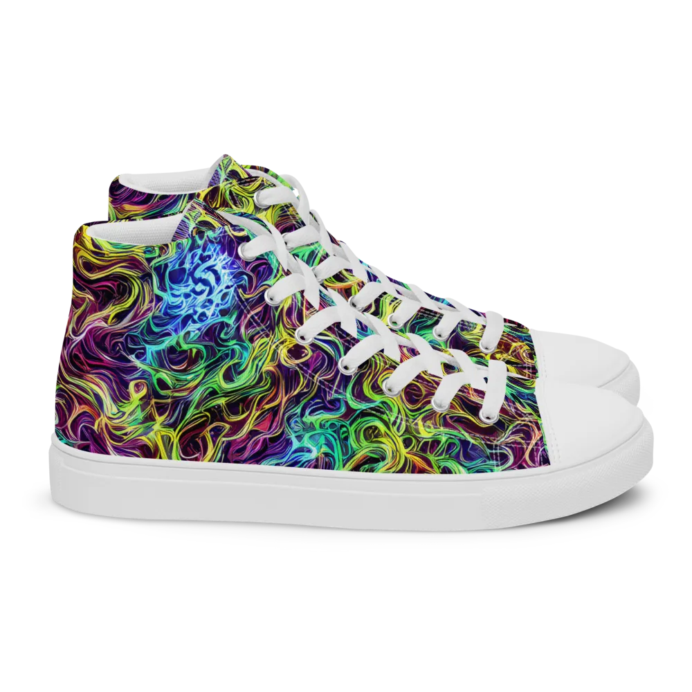 Emberlight Spiral on Women's High Top Canvas Shoes — Right