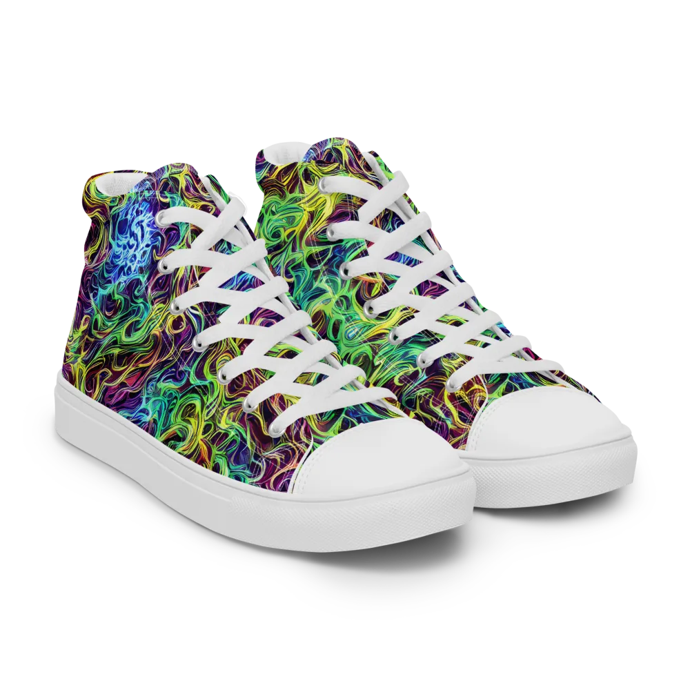 Emberlight Spiral on Women's High Top Canvas Shoes — Right Front
