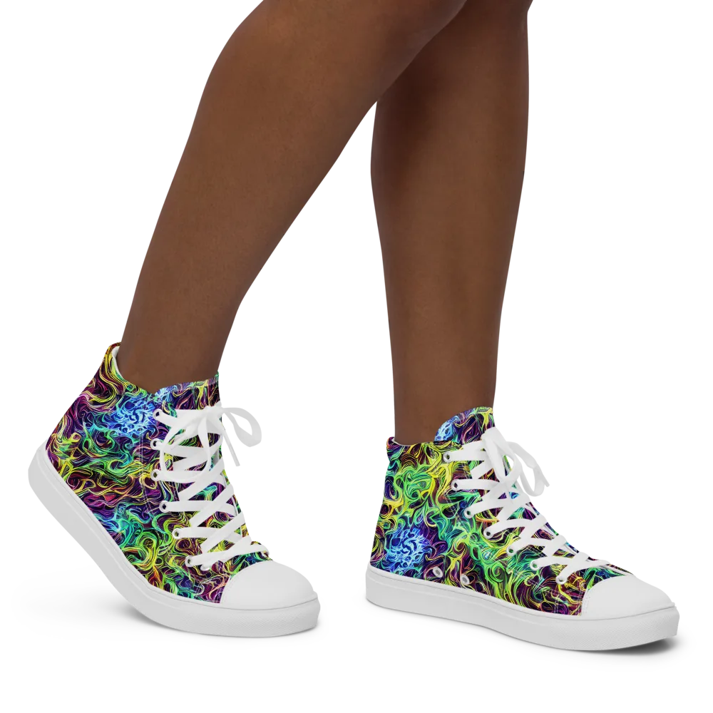 Emberlight Spiral on Women's High Top Canvas Shoes — Right