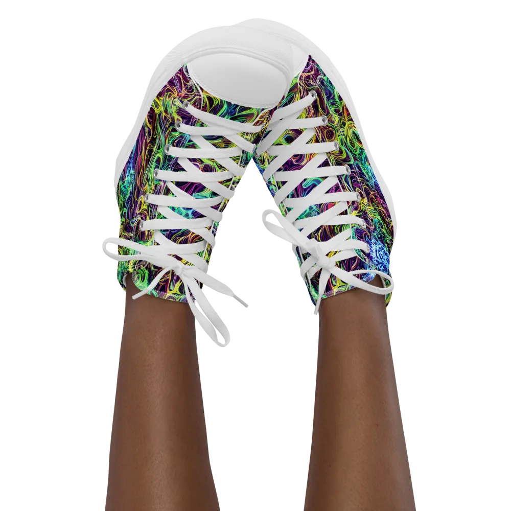 Emberlight Spiral on Women's High Top Canvas Shoes — Front