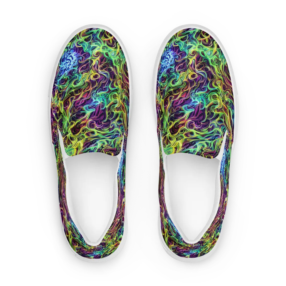Emberlight Spiral on Men's Slip-On Canvas Shoes — Front