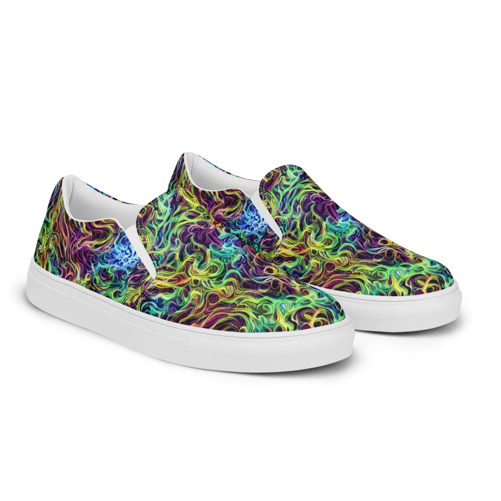 Emberlight Spiral on Men's Slip-On Canvas Shoes — Right Front