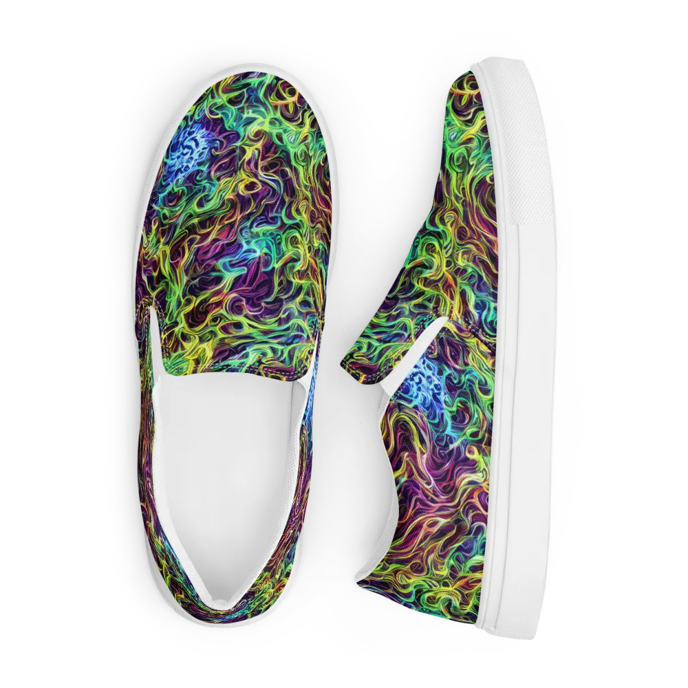 Emberlight Spiral on Men's Slip-On Canvas Shoes — Front
