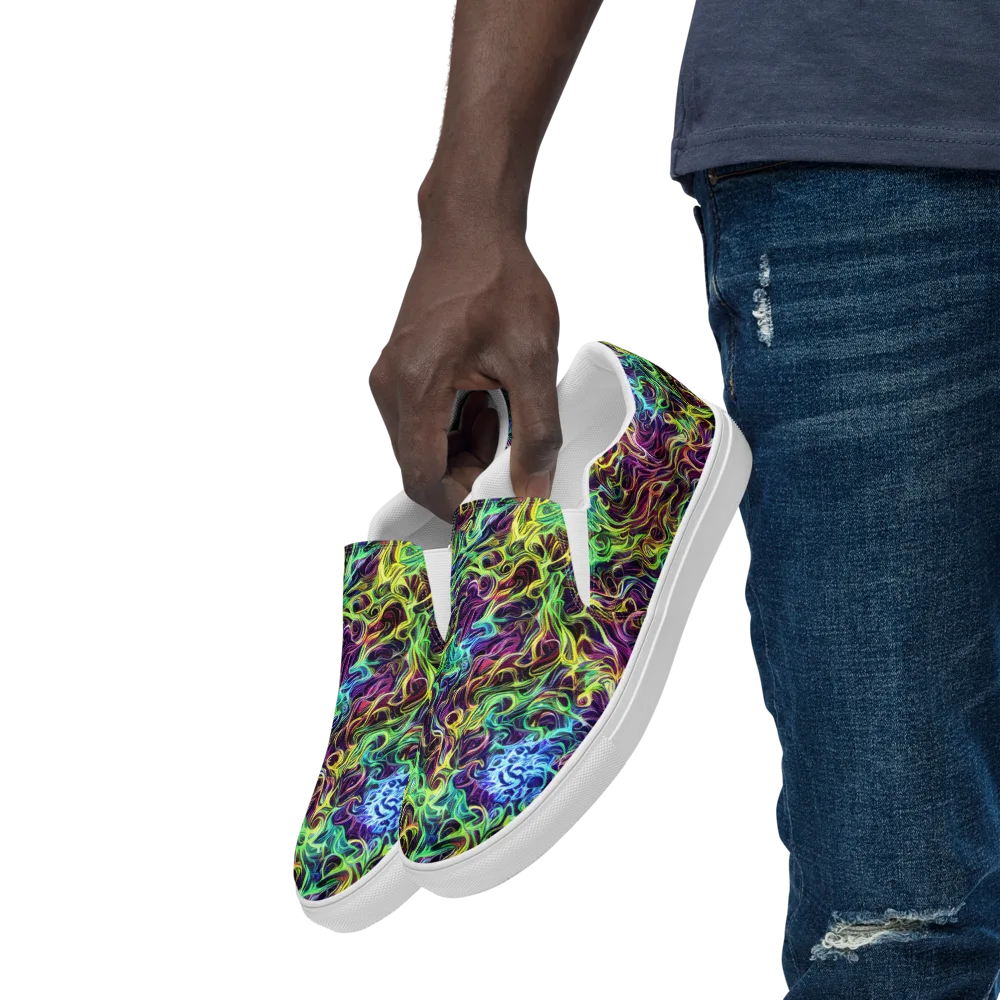 Emberlight Spiral on Men's Slip-On Canvas Shoes — Left Front