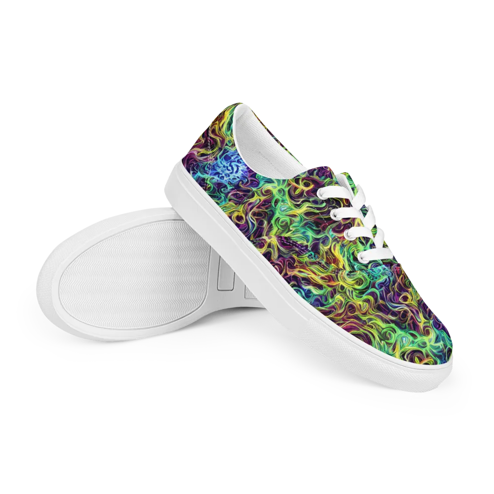 Emberlight Spiral on Men's Lace-Up Canvas Shoes — Right Front