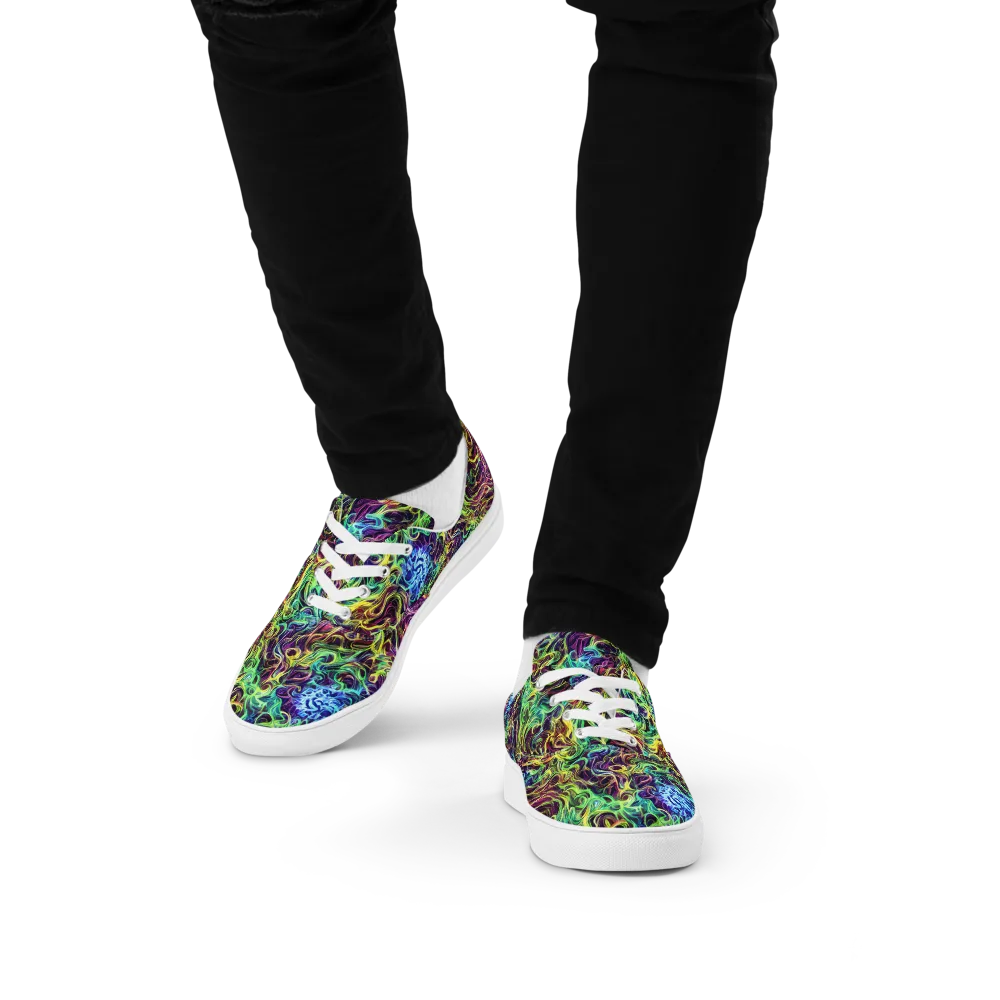 Emberlight Spiral on Men's Lace-Up Canvas Shoes — Front