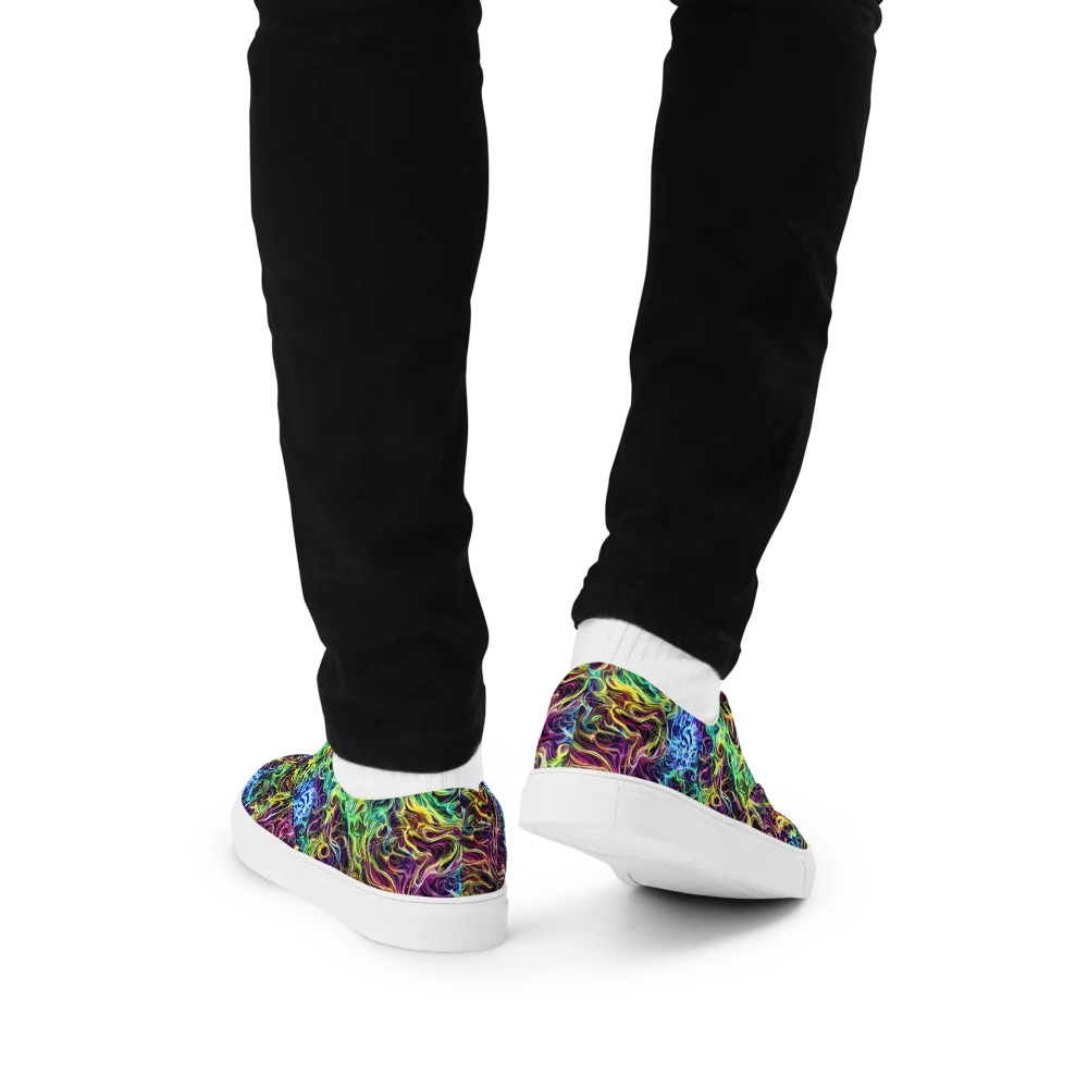 Emberlight Spiral on Men's Lace-Up Canvas Shoes — Back