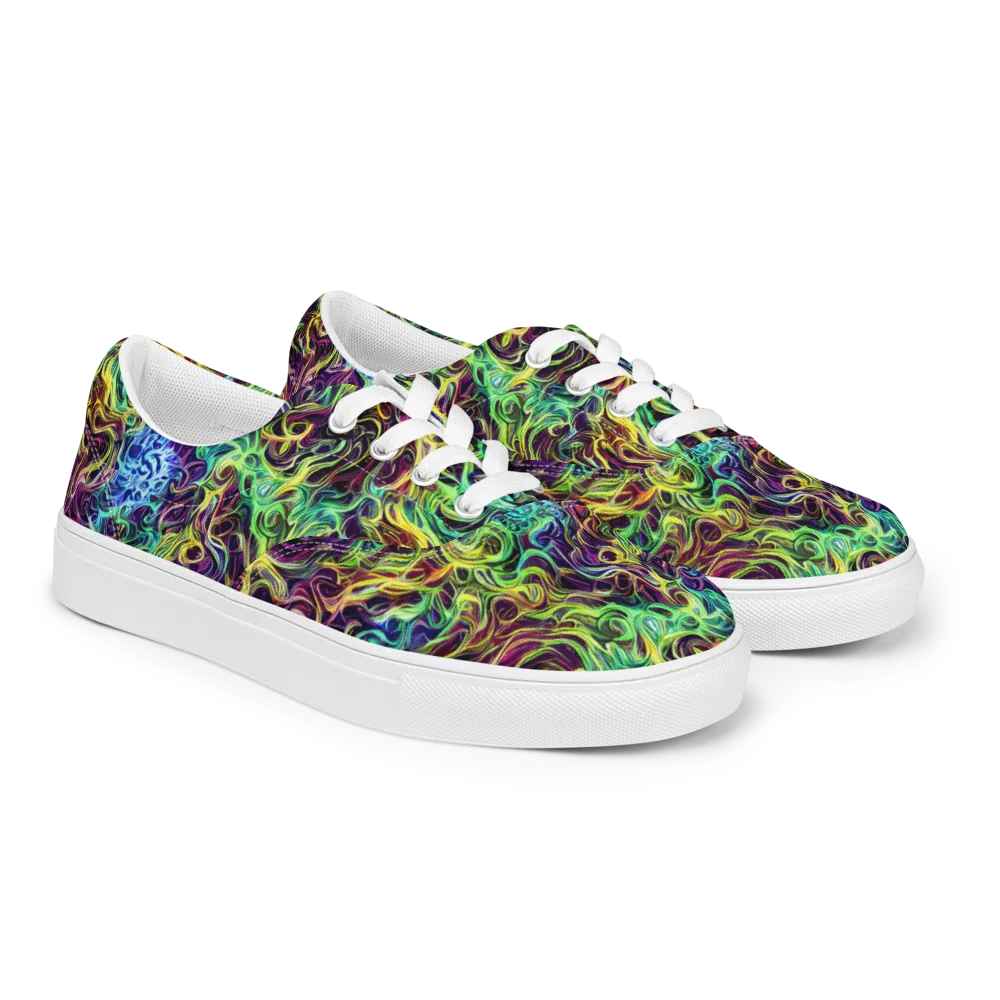 Emberlight Spiral on Men's Lace-Up Canvas Shoes — Right Front