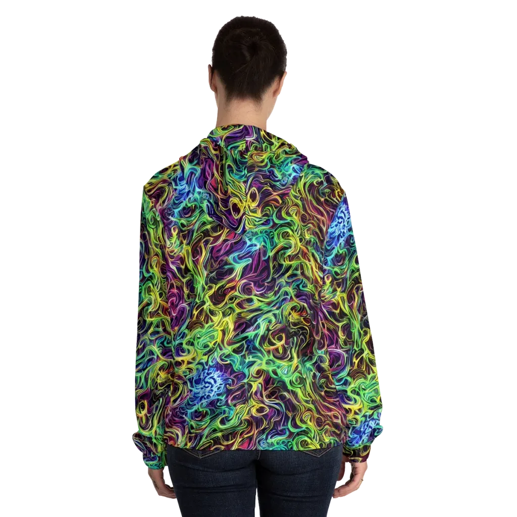 Emberlight Spiral on Women's Full-Zip Hoodie — Back On Person