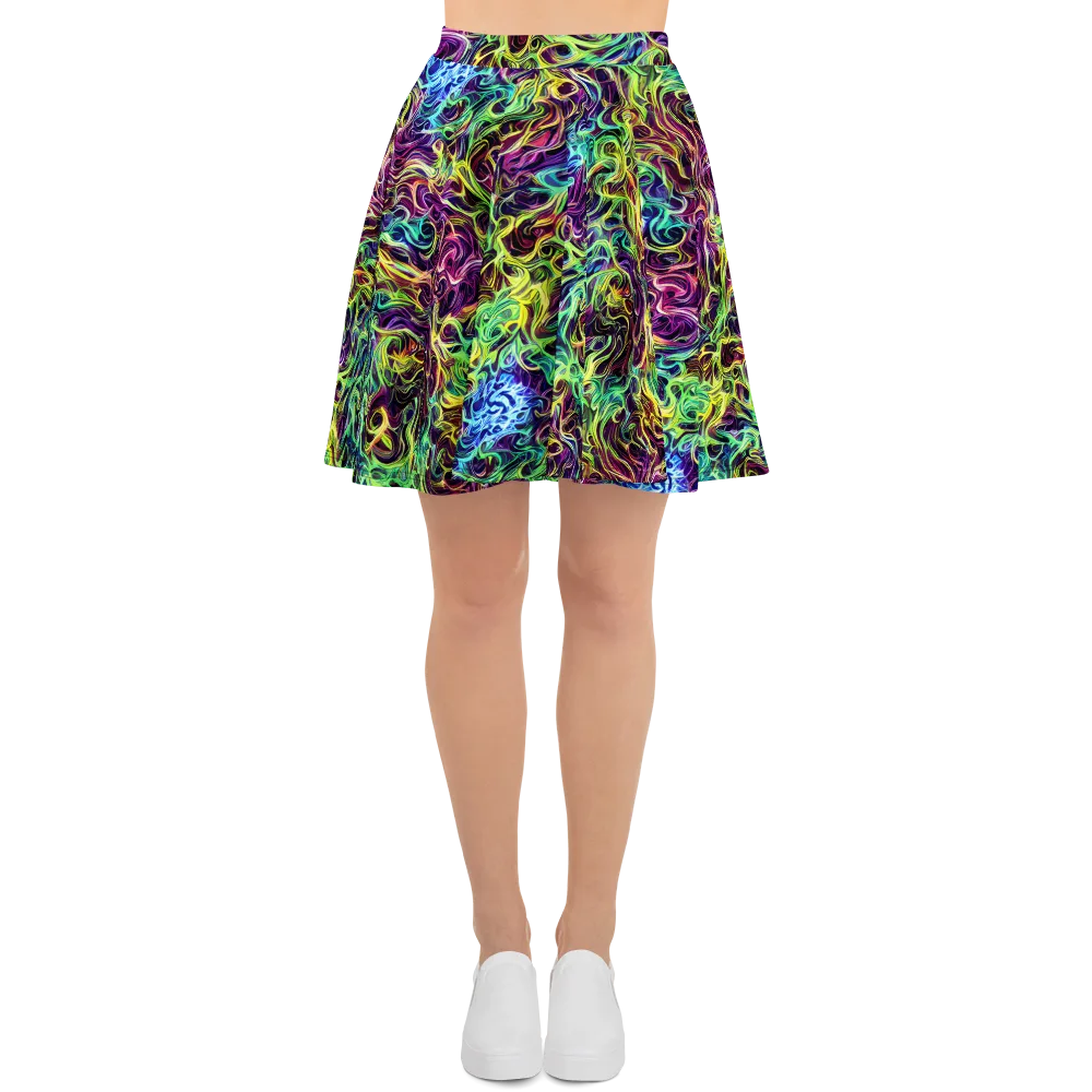 Emberlight Spiral on Skater Skirt — Front