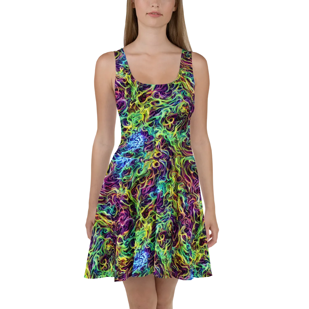 Emberlight Spiral on Skater Dress — Front
