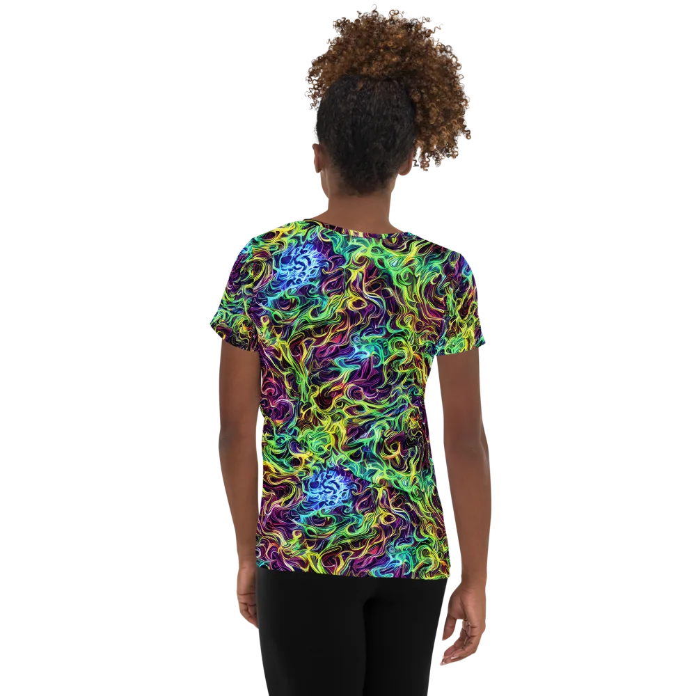 Emberlight Spiral on Women's Athletic T-Shirt — Back