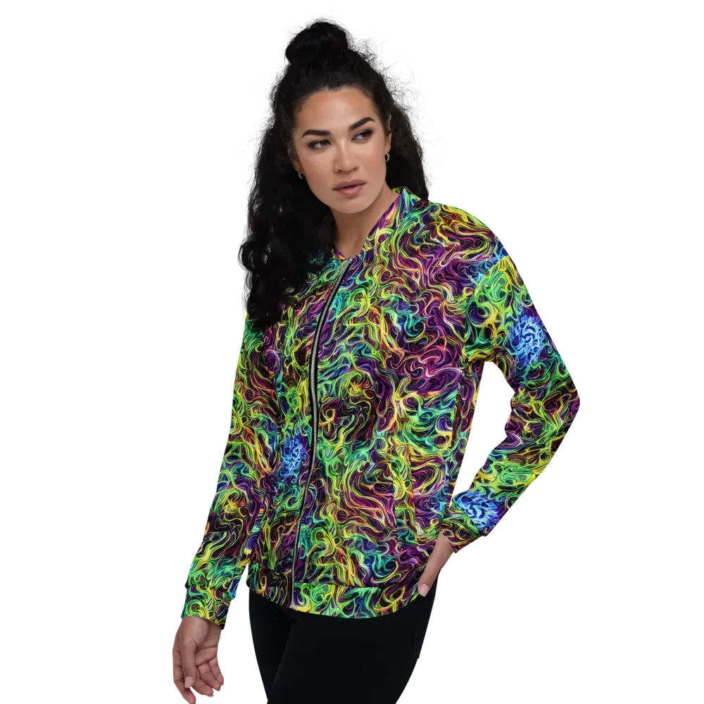 Emberlight Spiral on Bomber Jacket — Left