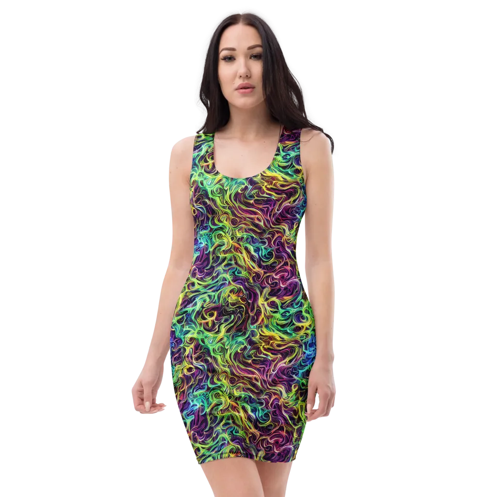 Emberlight Spiral on Bodycon Dress — Front