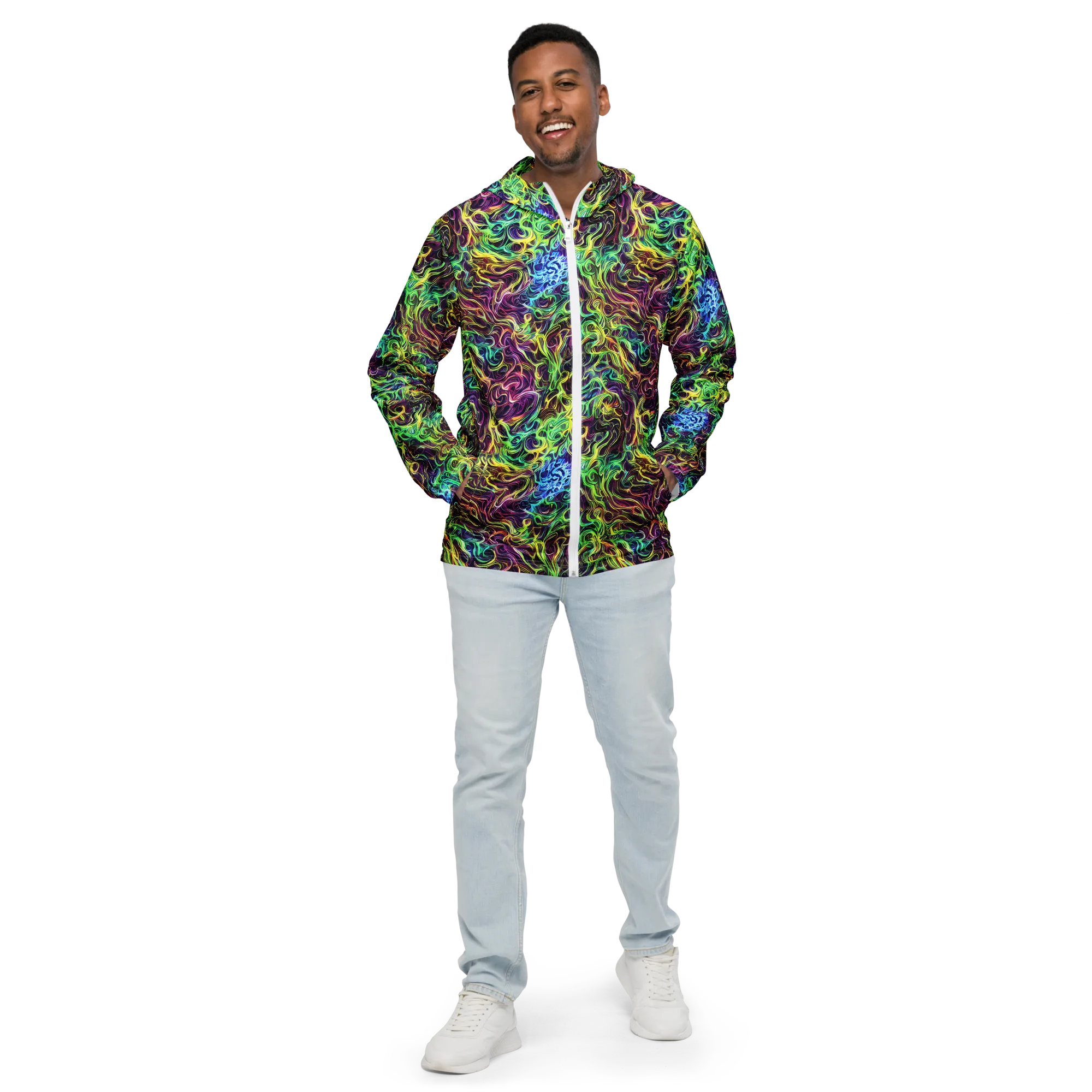 Emberlight Spiral on Men's Windbreaker — Front