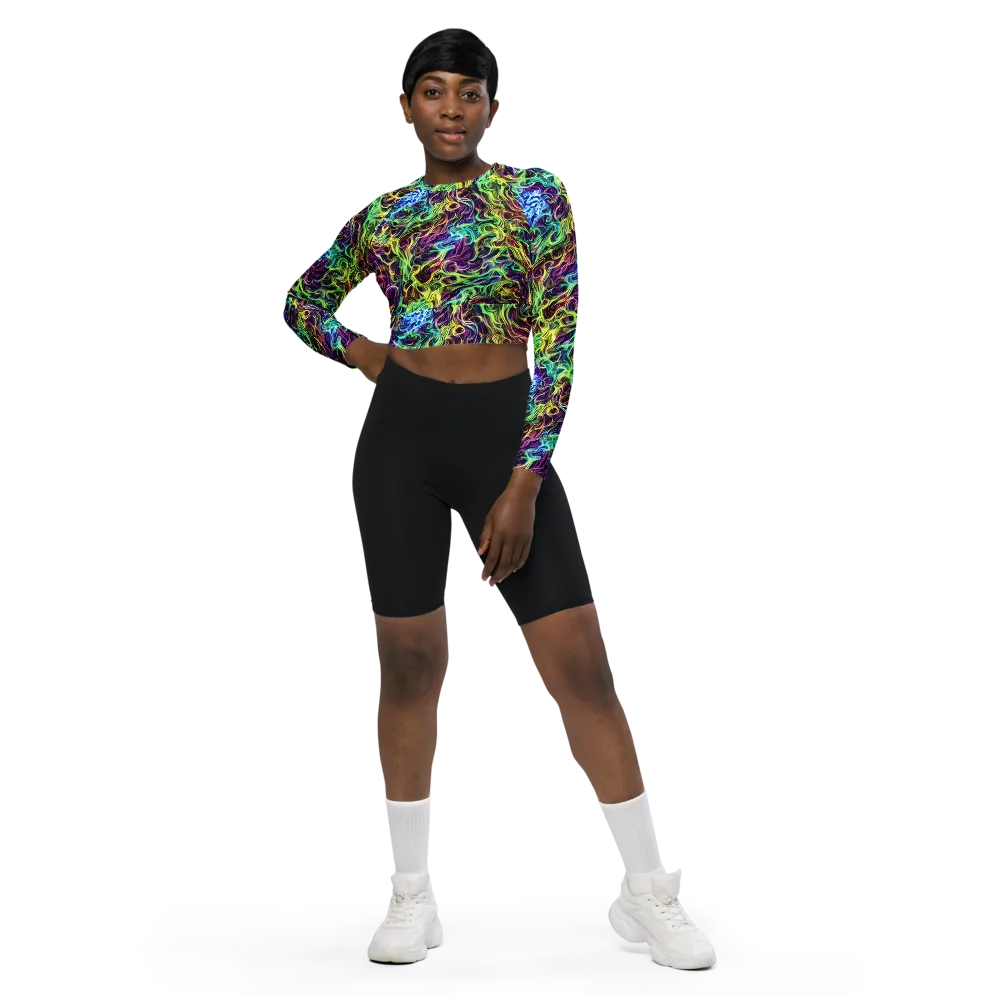 Emberlight Spiral on Long Sleeve Crop Top — Front