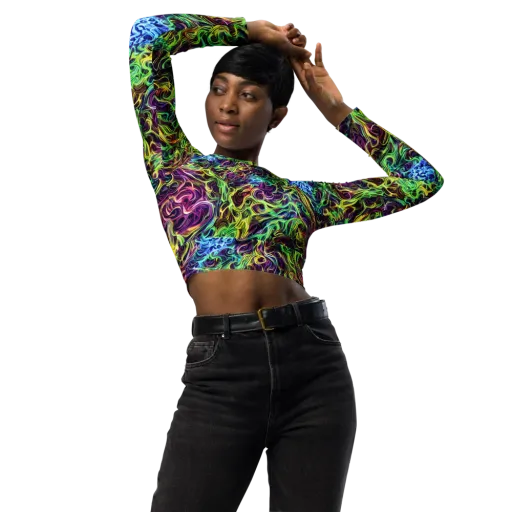 Emberlight Spiral on a Long Sleeve Crop Top