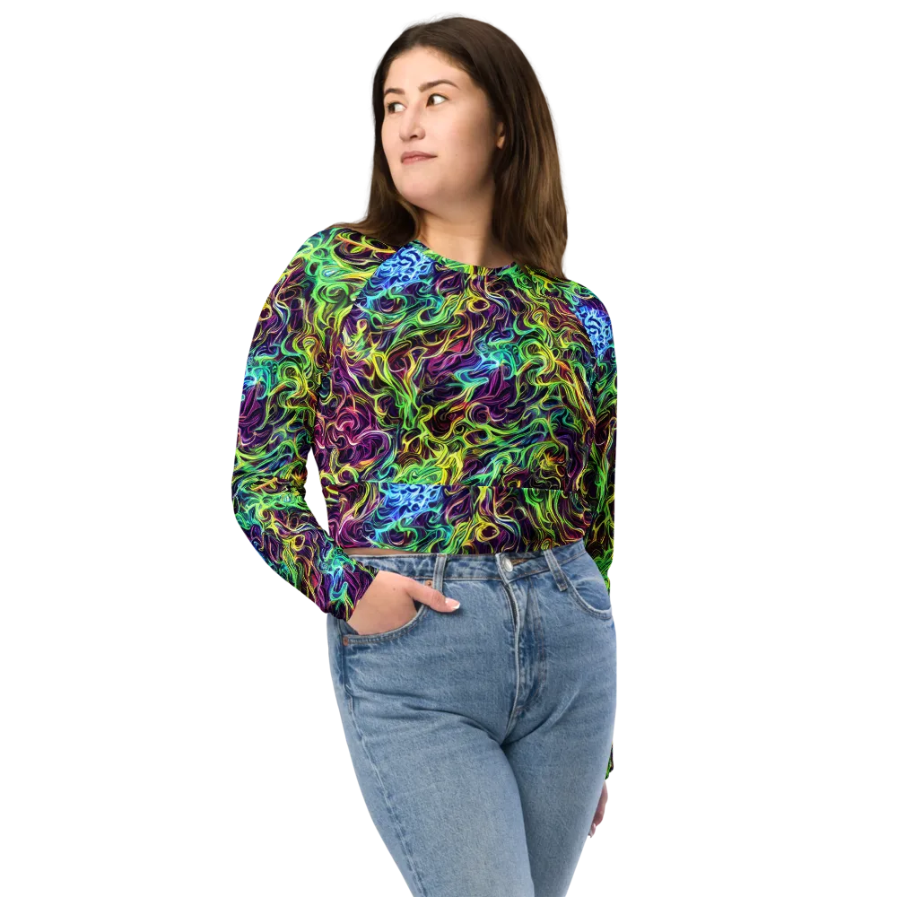 Emberlight Spiral on Long Sleeve Crop Top — Front