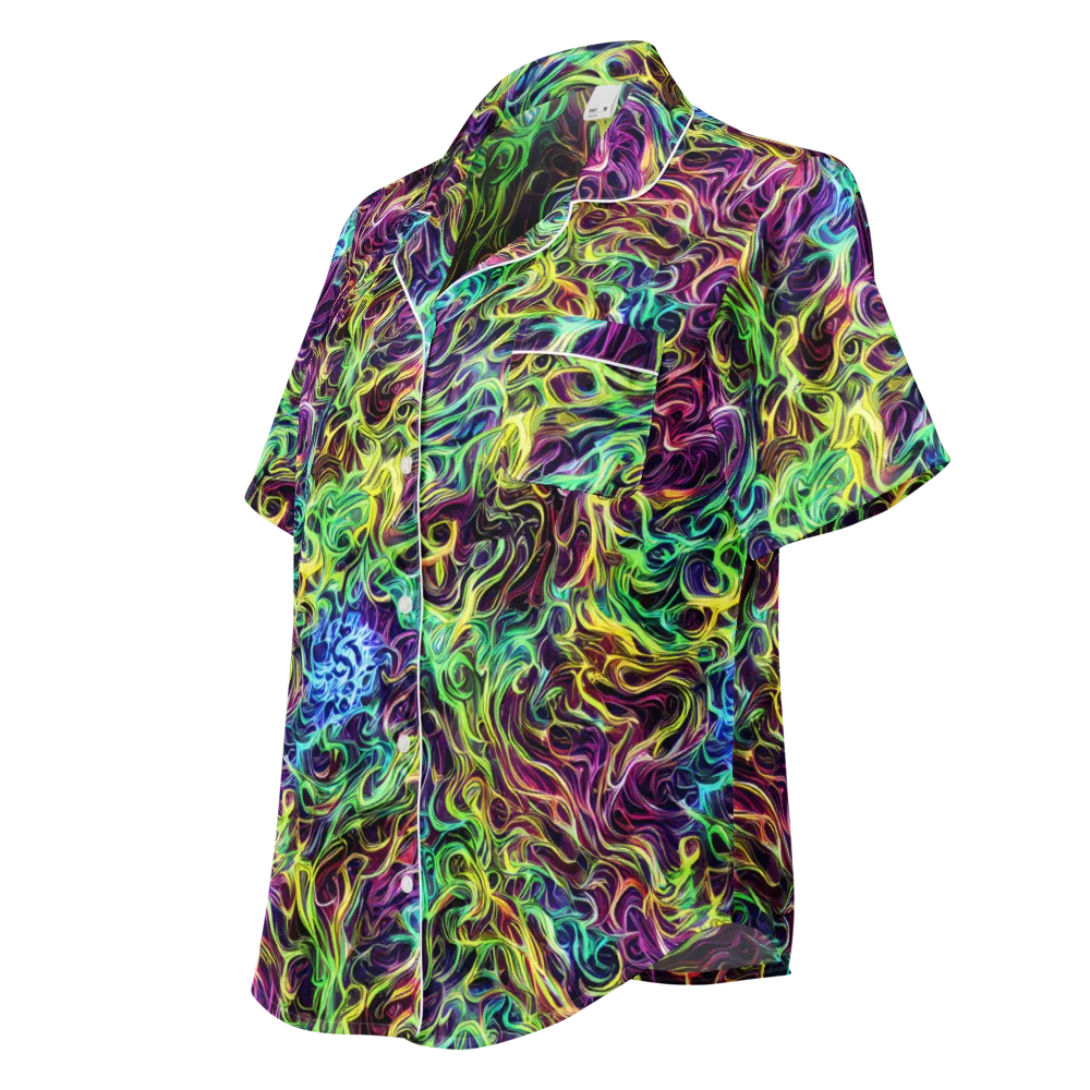 Emberlight Spiral on Women's Short Sleeve Pajama Top — Left Front