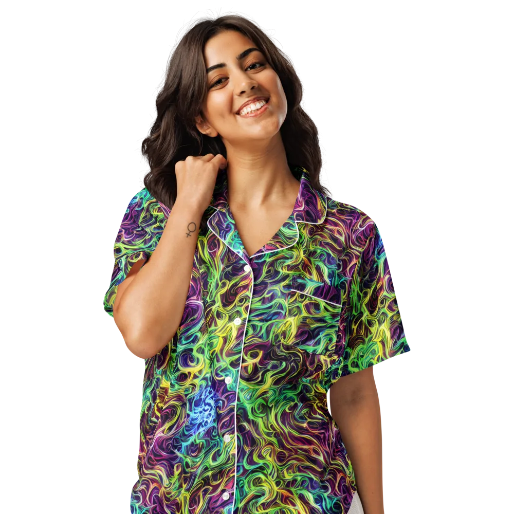 Emberlight Spiral on Women's Short Sleeve Pajama Top — Front