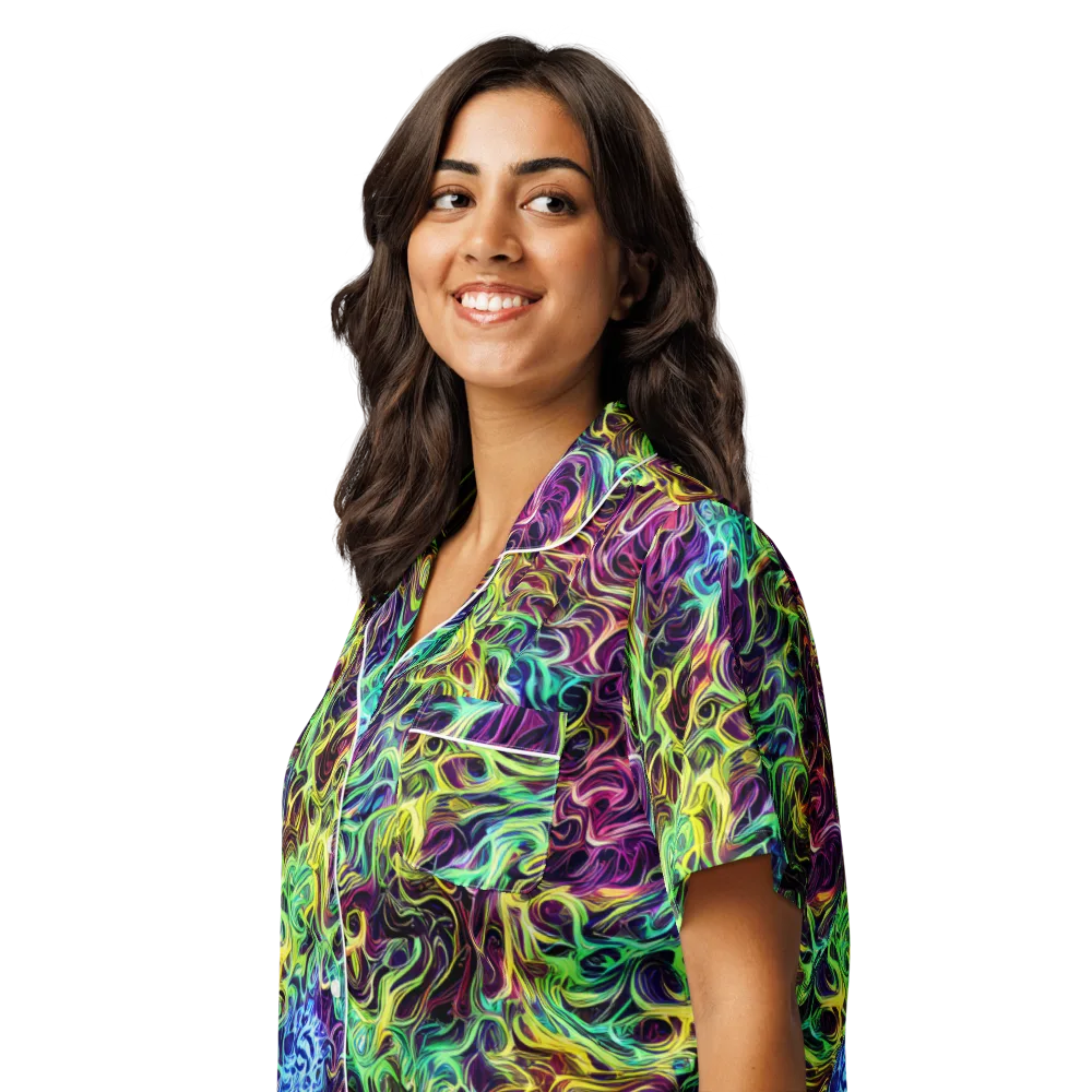 Emberlight Spiral on Women's Short Sleeve Pajama Top — Left Front